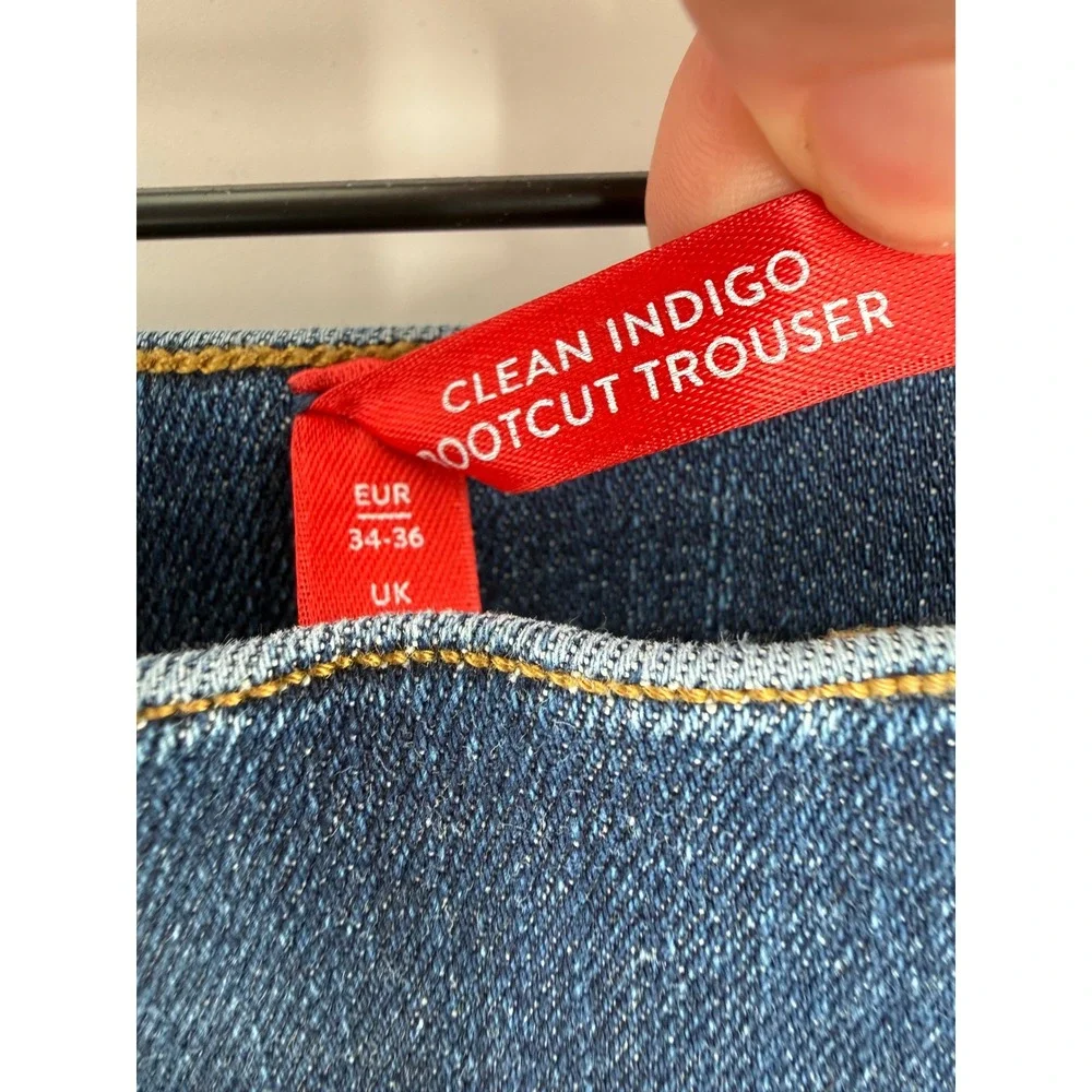SPANX‎ RED TAG BOOTCUT TROUSER JEANS CLEAN INDIGO SMALL LONG TALL